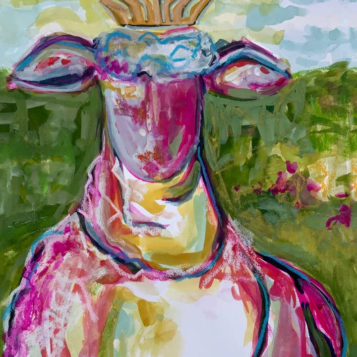 Lamb of Gratitude Art Print for wholesale by By Robin Raymond