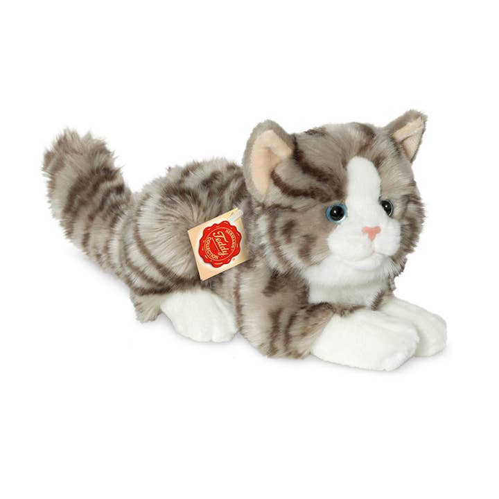 Teddy Hermann – wholesale Fyllda/plyschleksaker - Barn och baby – Katt liggande grå 20 cm - gosedjur - gosedjur