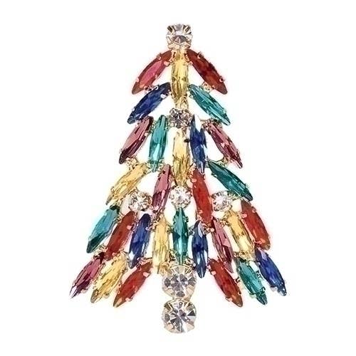 Marquise Crystal Tree Pin; Carded for wholesale by Roman