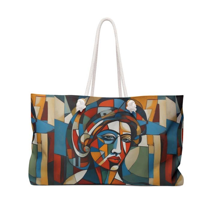 Borsa da weekend con arte astratta di donna, borsa da viaggio oversize per la vendita all'ingrosso da parte di LadyKCreations1