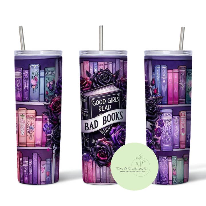 "Good Girls Read Bad Books" 20oz. Sublimated Tumbler, Dishwasher Safe, Smut Book Reader Gift, BookTok Gift, Bad Book Reader Gift for wholesale by Taste of Creativity CO.