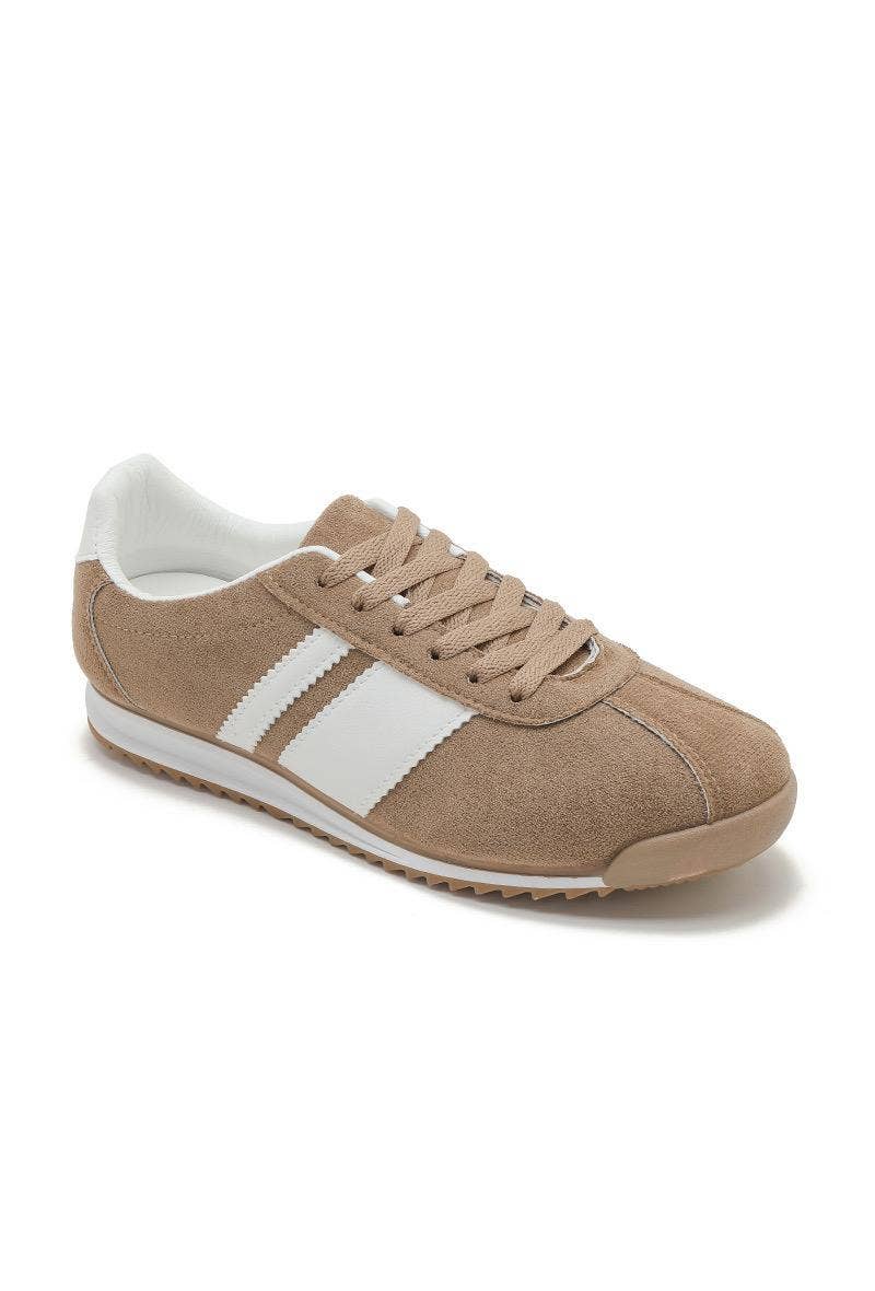 No Doubt Shoes - Wholesale Lifestyle Sneakers - Women's - ROUND TOE SIDE LINE STRIPPED DETAILED GUM SOLE SNEAKERS 41