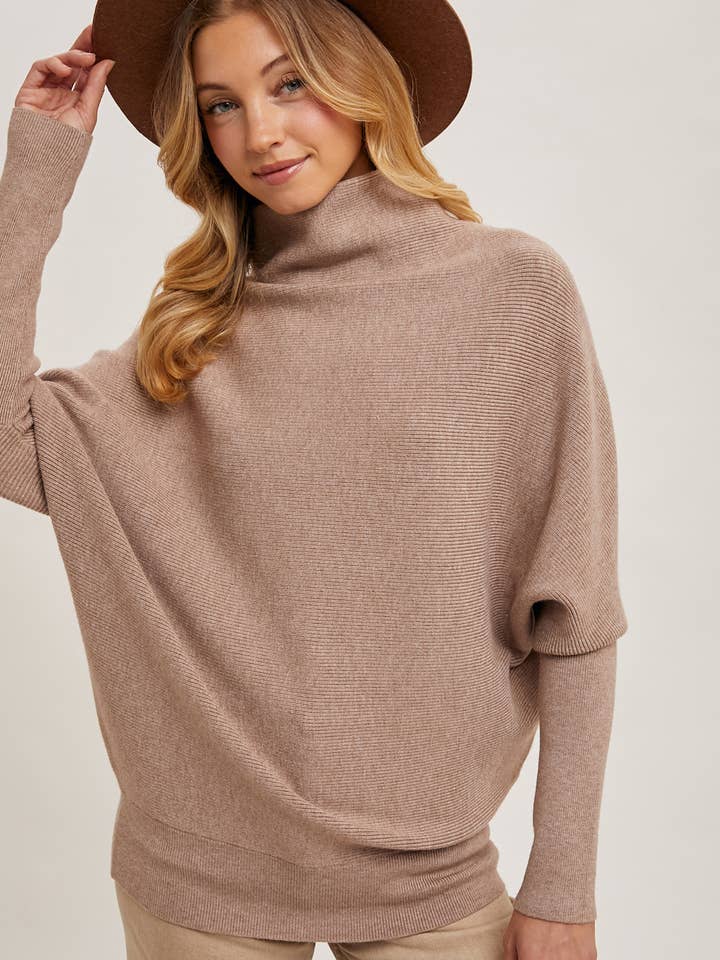 Bluivy - Wholesale Knit Sweater - Women's - SLOUCH NECK DOLMAN SLEEVED PULLOVER21