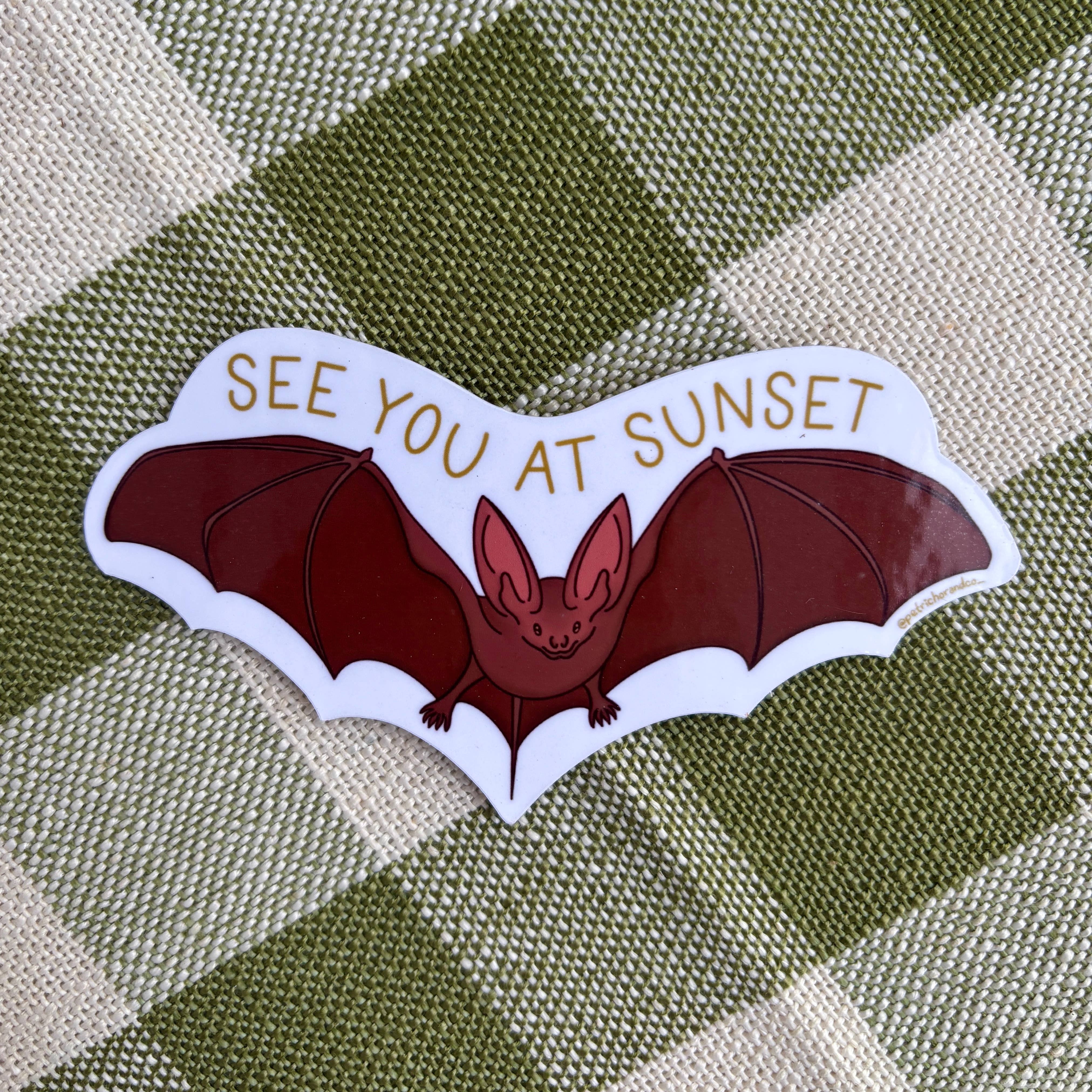 Petrichor & Co. - Wholesale Sticker - See You at Sunset Bat Sticker – Austin Texas Wildlife4