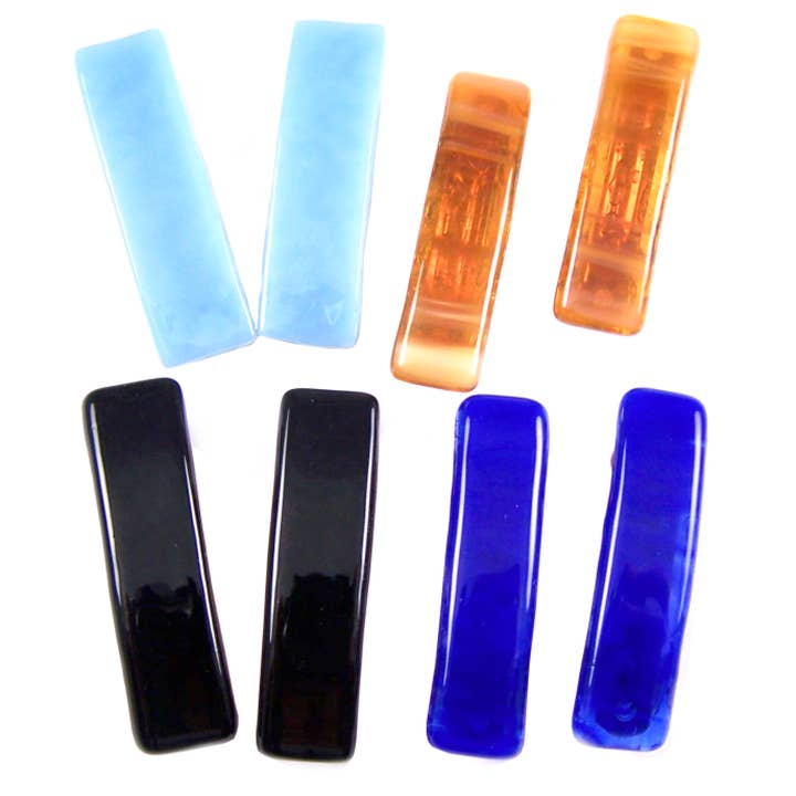 Children's Barrette Pairs Stained Glass Neutral Small for wholesale by Glass Town USA