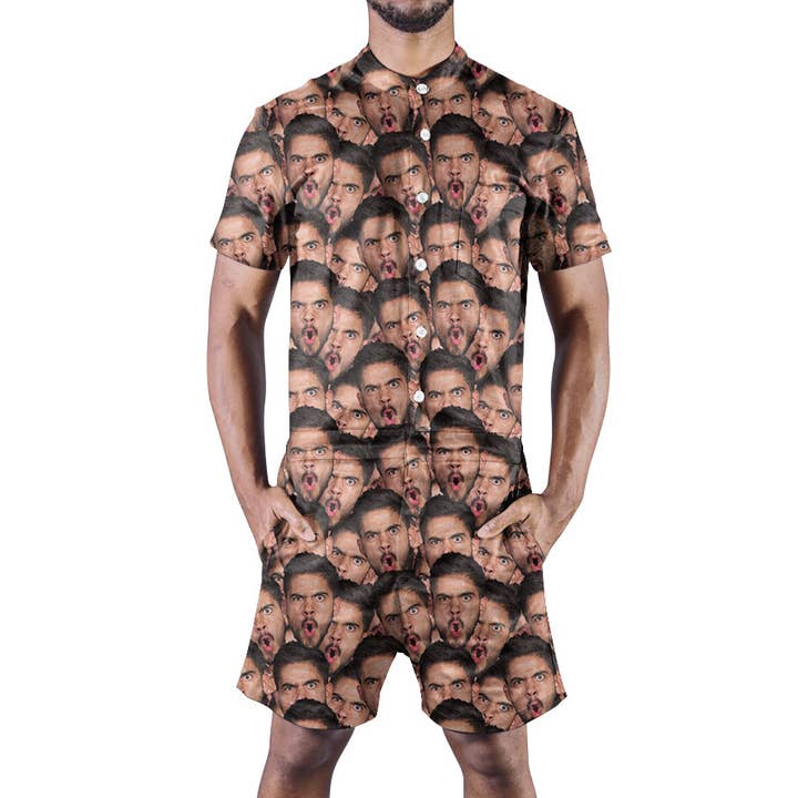 All Over Face Custom Men's Romper for wholesale by Beloved Shirts