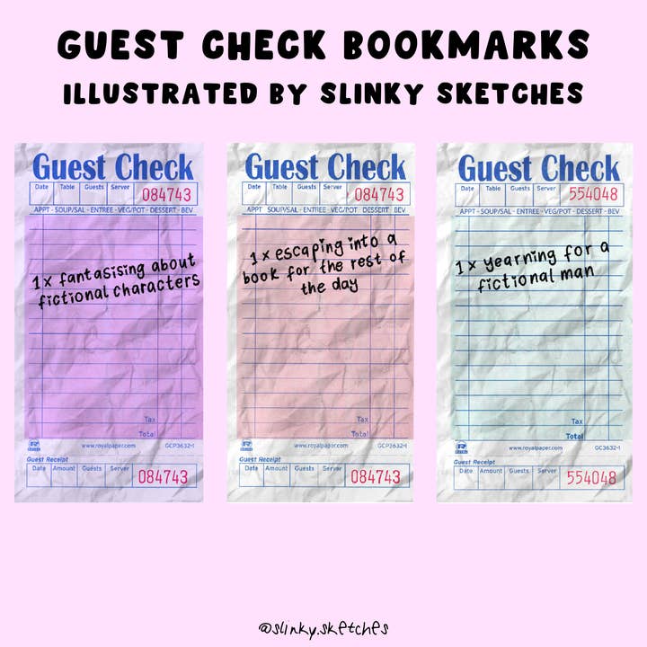Gästkontrollbokmärke / Skräpbokmärke för wholesale av Slinky Sketches