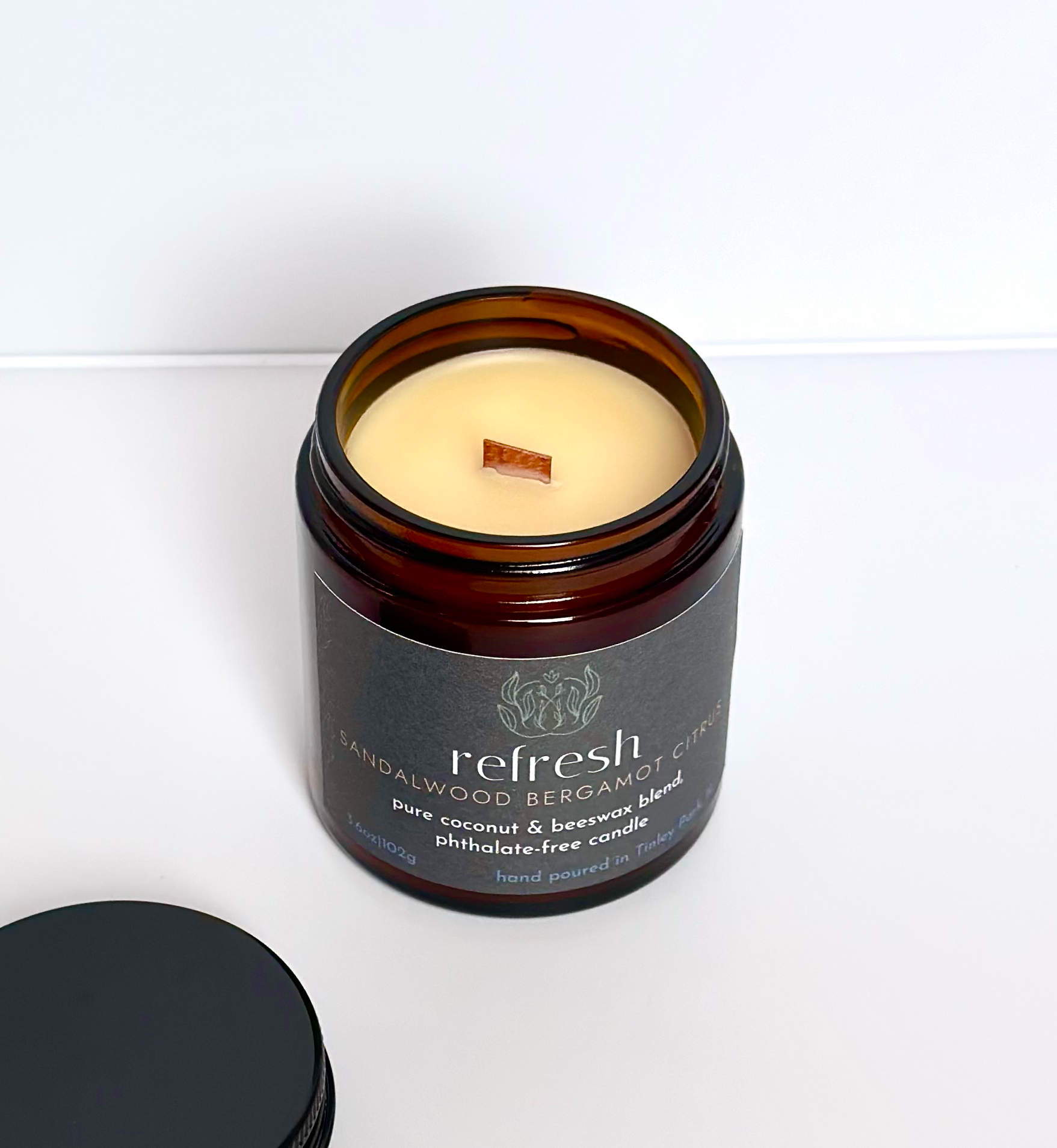 Sprig & Flame - Wholesale Jar/Filled Candle - REFRESH | Pure Coconut Beeswax Hand-Poured Wood Wick Candle6