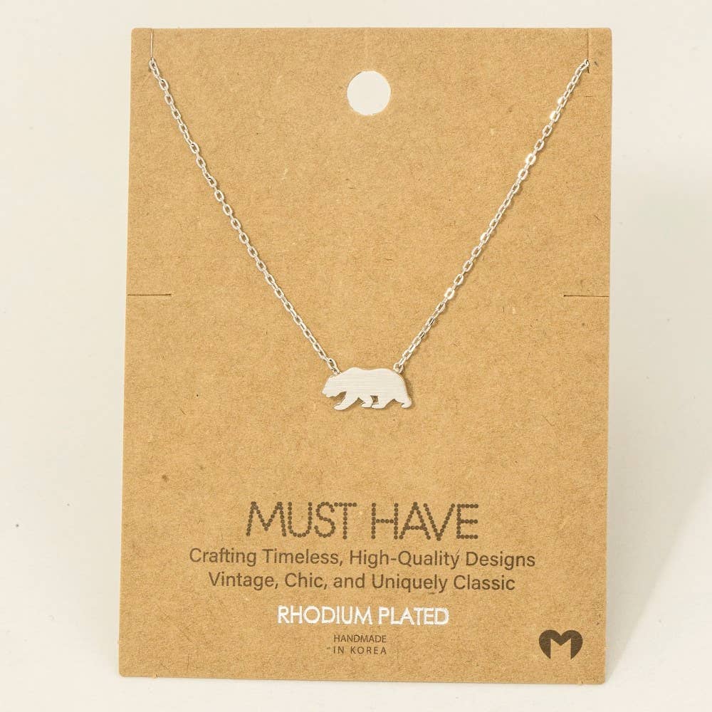 Fame Accessories - Wholesale Pendant/Charm Necklace - Gold Dipped California Bear Pendant Necklace4