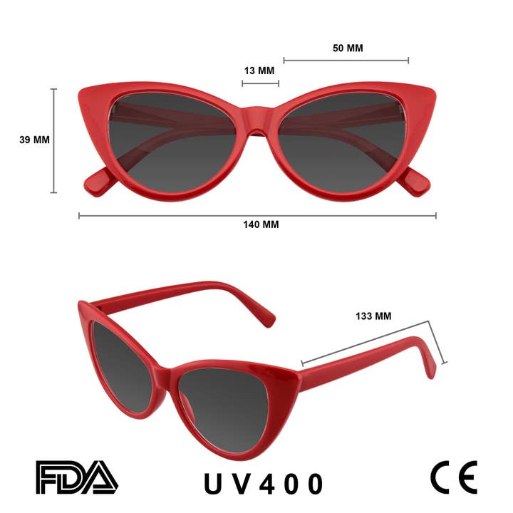 Emblem Eyewear – Großhandel Sonnenbrille – Damen – Damenmode Hot Tip Vintage spitze Cat Eye Sonnenbrille3