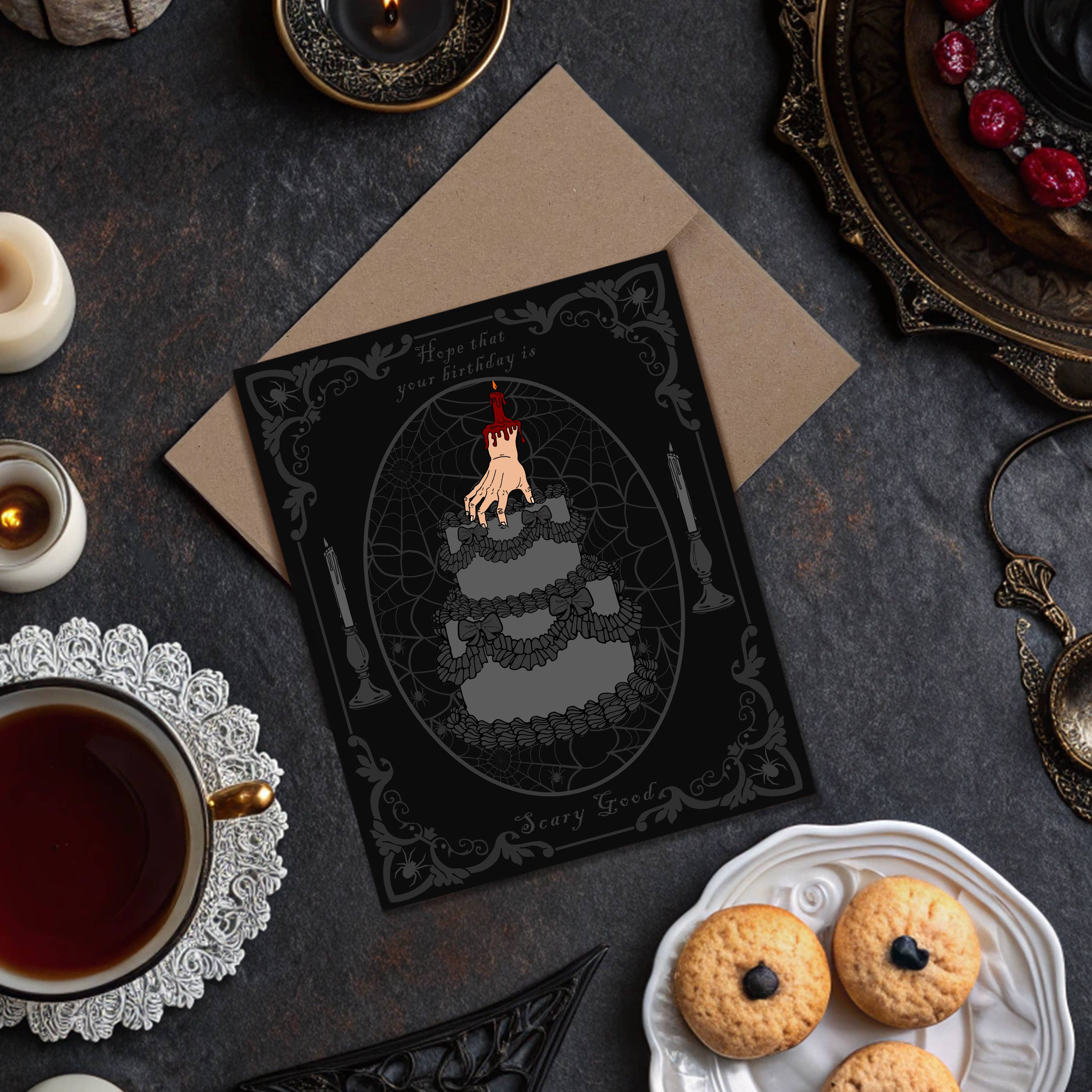 Spooky Glam Paper – wholesale Födelsedagskort – Läskigt Bra Födelsedagskort (6-Pack)2