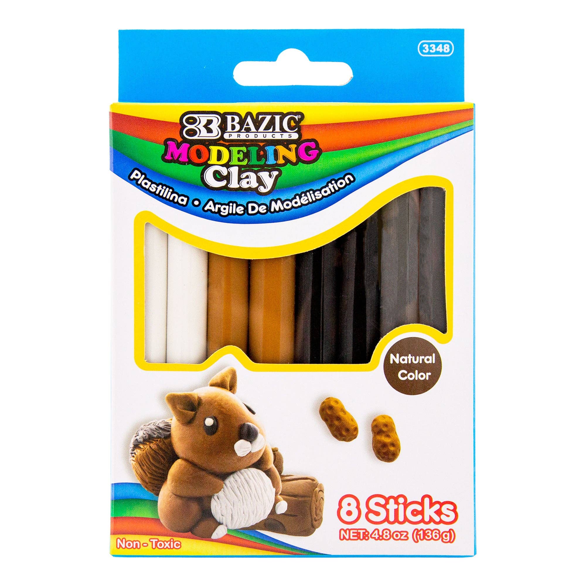 Luna Office Supply -  Everyday Essential - Wholesale Clay - Modeling Clay Sticks 4 Natural/ Earth Colors 4.8 Oz0