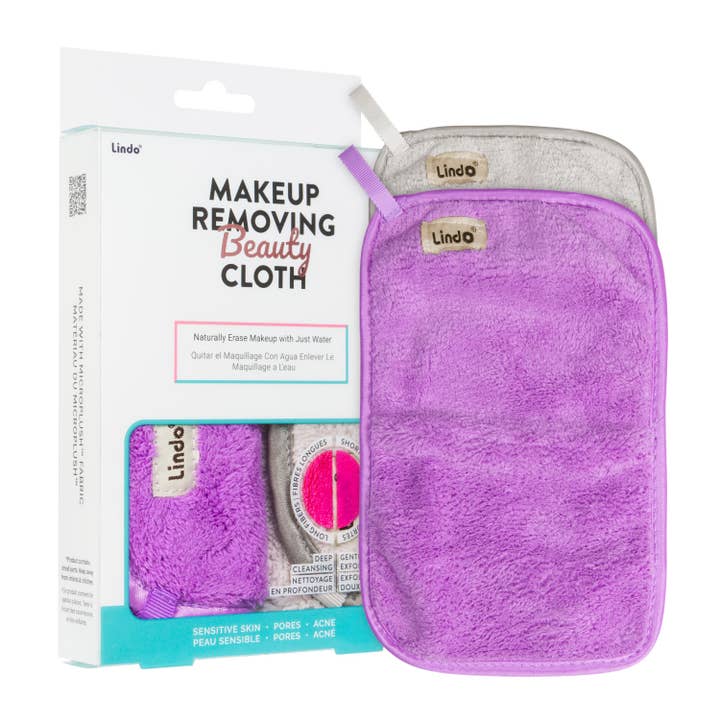 Lindo - Wholesale Makeup Remover - Lindo Makeup Removing Beauty Cloth Duo - 2pcs/pk