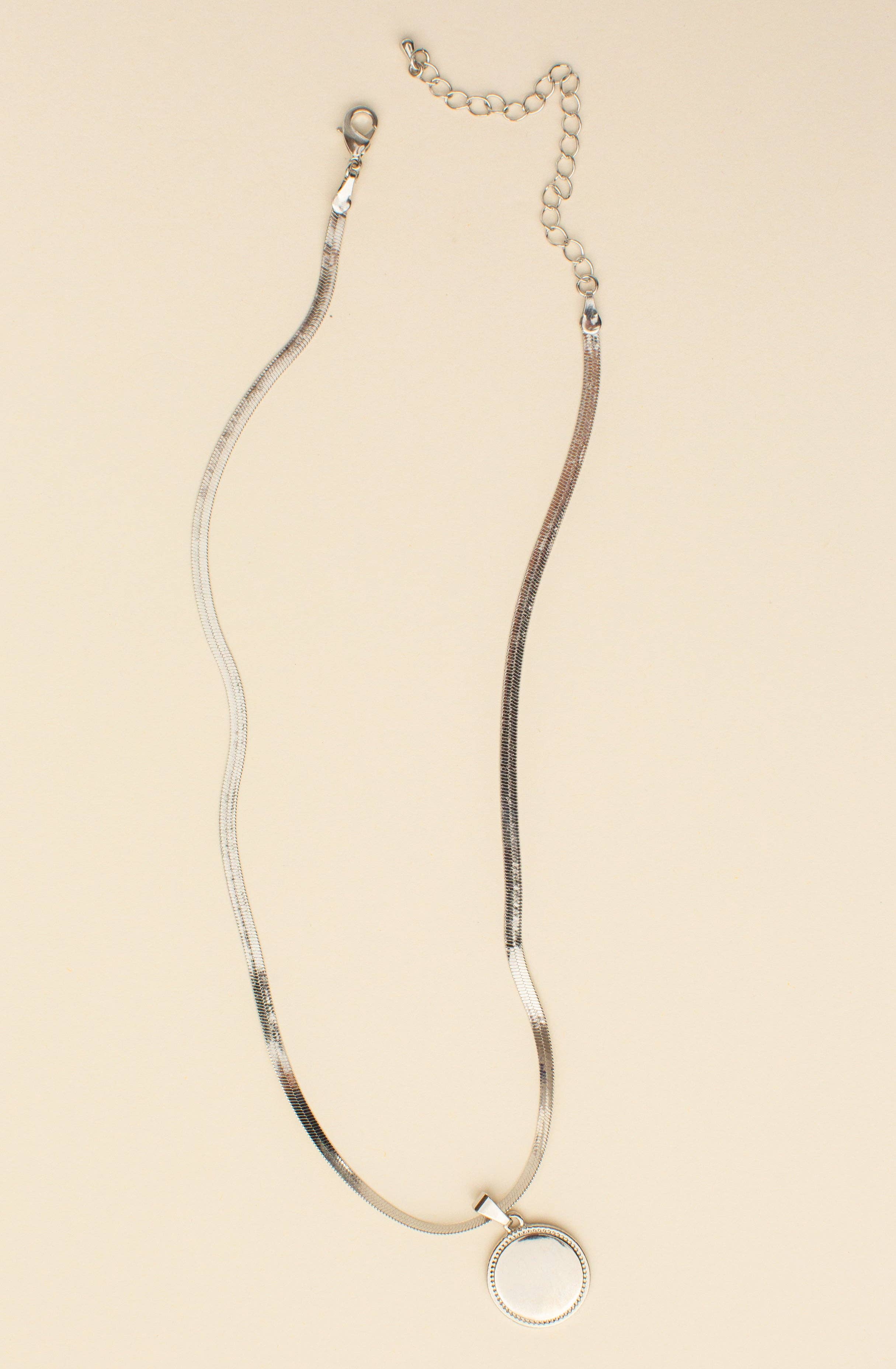 Jill Michael Jewelry - Wholesale Pendant/Charm Necklace - Banks Statement Coin Herringbone Necklace2