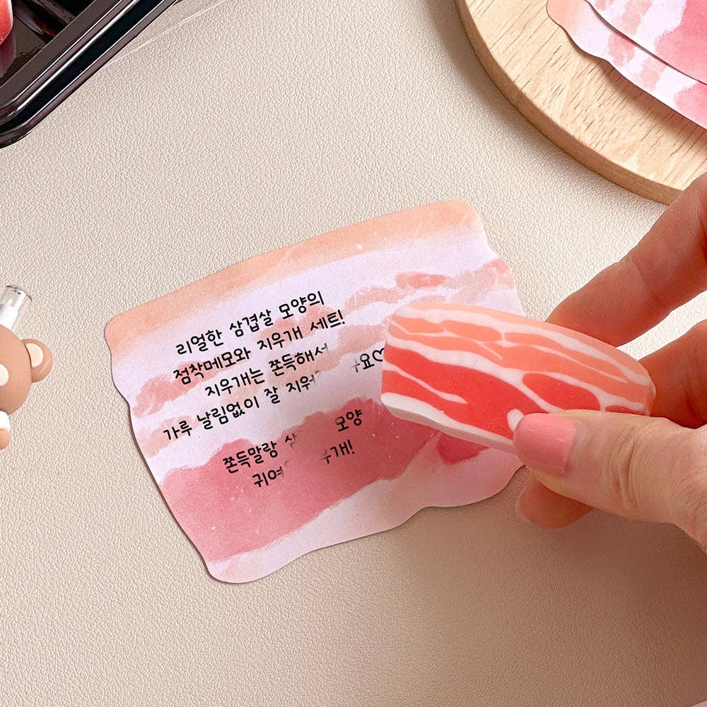 K-Wonderland - Wholesale Eraser - K-BBQ Pork Belly Pack  –Unique Design Memo Pad & Eraser6