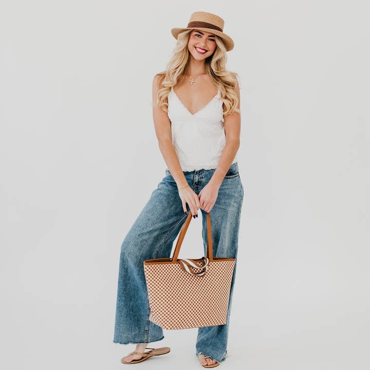 Pretty Simple - Wholesale Tote Bag - Women's - Woven Tiffany Organizer Tote Bag