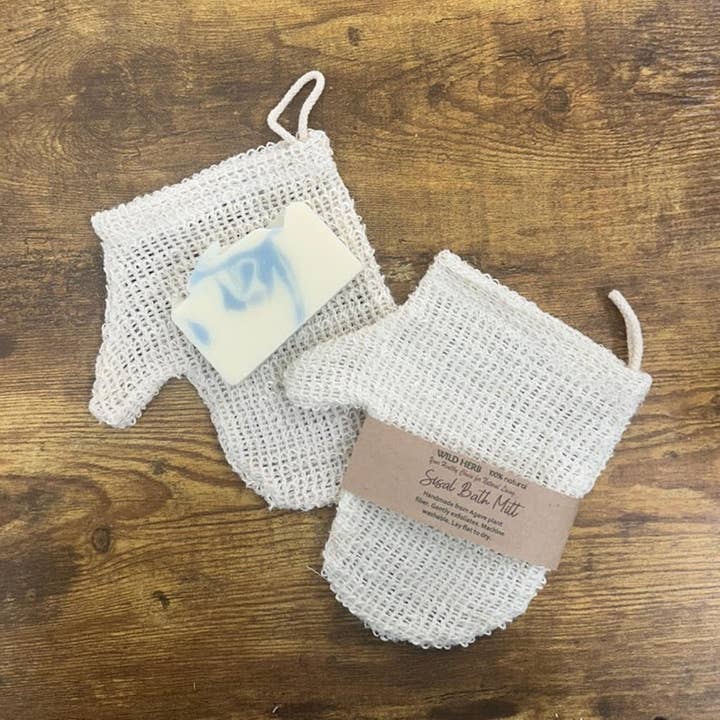 Manopla de baño de sisal para ducha Exfoliación suave Fibra natural para venta al por mayor de Wild Herb Soap Co