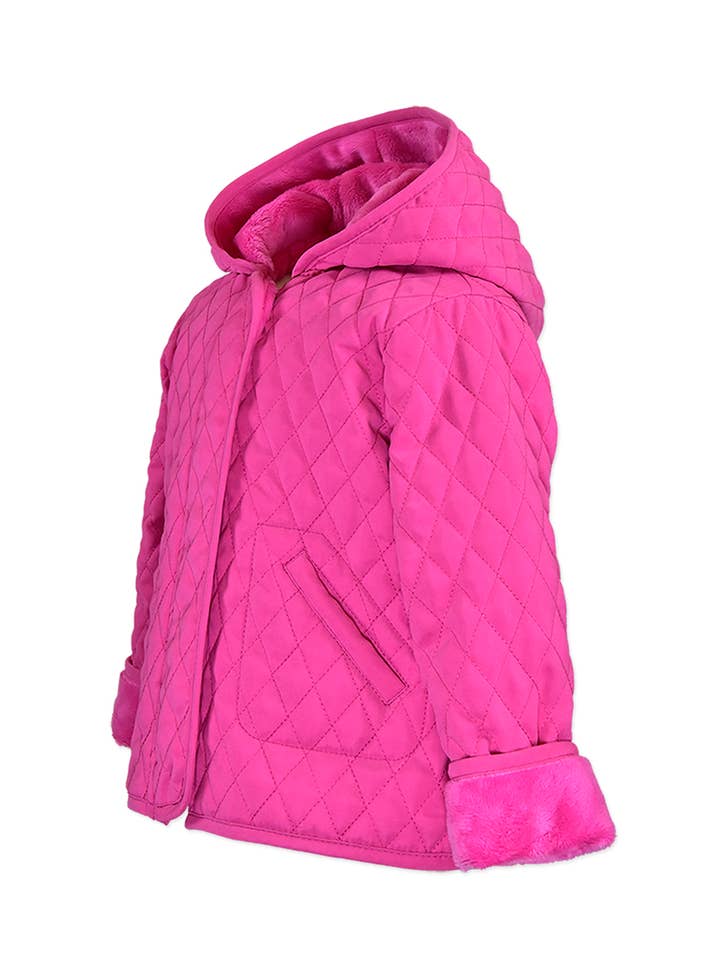 American Widgeon - Wholesale Jacket - Kids - Widgeon Girls Hooded Quilted Barn Jacket Faux Fur 3736