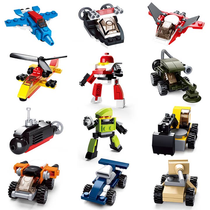 Texas Toy Distribution - Wholesale Building Set - Kids - Builder Master, 12pcs in One Display Building Bricks 323 Pcs2