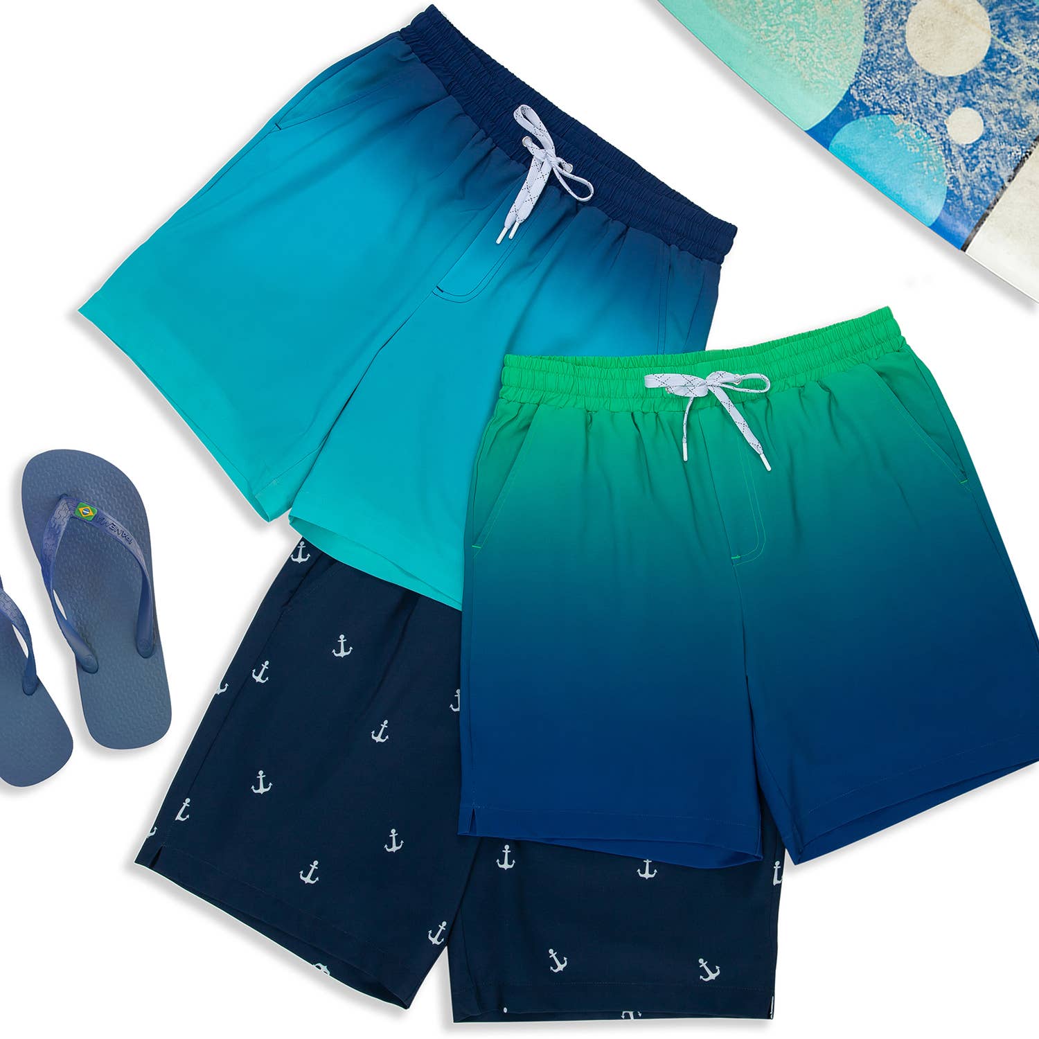 Rokka & Rolla - Wholesale Swim Shorts - Men's - Men's 7'' Stretch Swim Short with Compression Liner Swimwear1