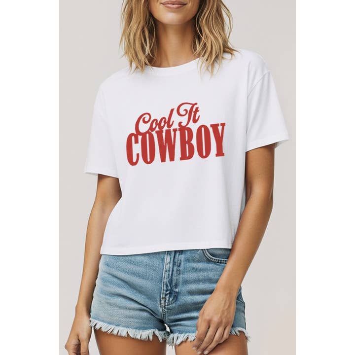 COWBOY-TYPOGRAFIE-KASTIGES CROP-TOP für den Großhandel von STARCHIS