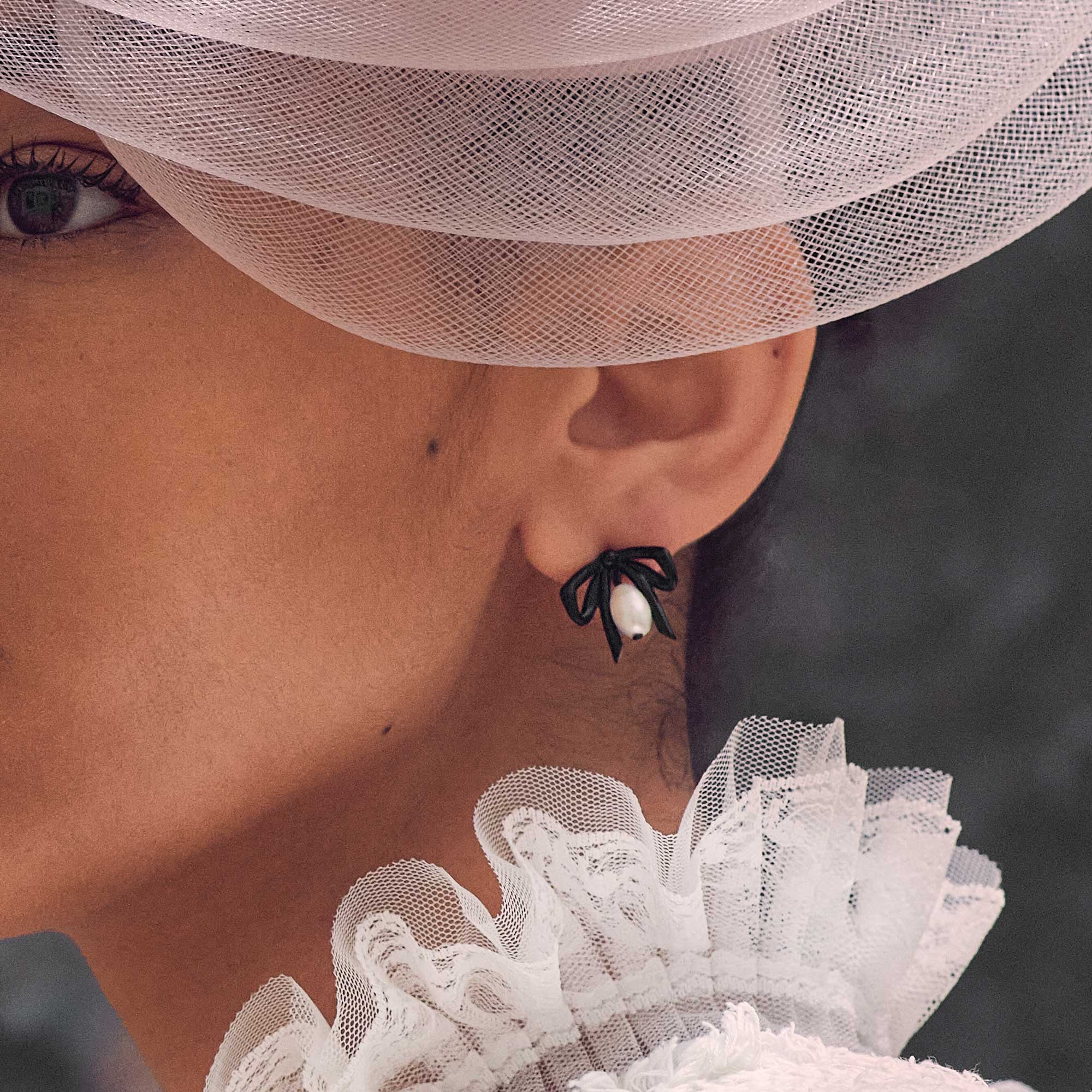 Lele Sadoughi - Wholesale Stud/Post Earrings - JET THE MET X LELE RENOIR BOW STUD EARRINGS1