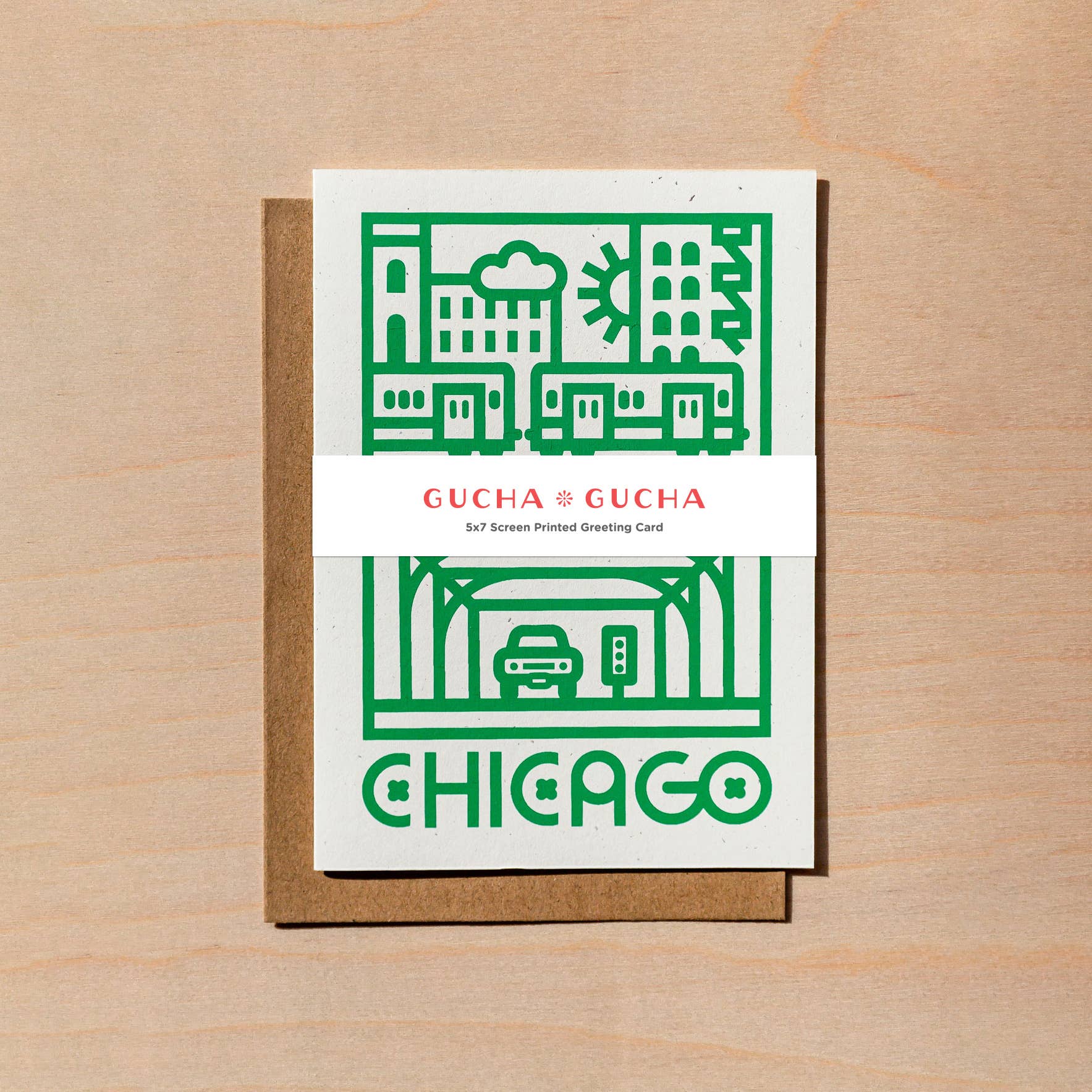 Gucha Gucha - Wholesale Everyday Greeting Card - Chicago • Under the L • Greeting Card • 5x72