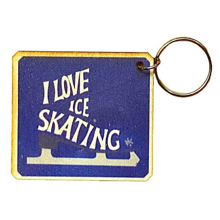 I Love Ice Skating Keychain/Magnet for wholesale by Rock Lion Goods