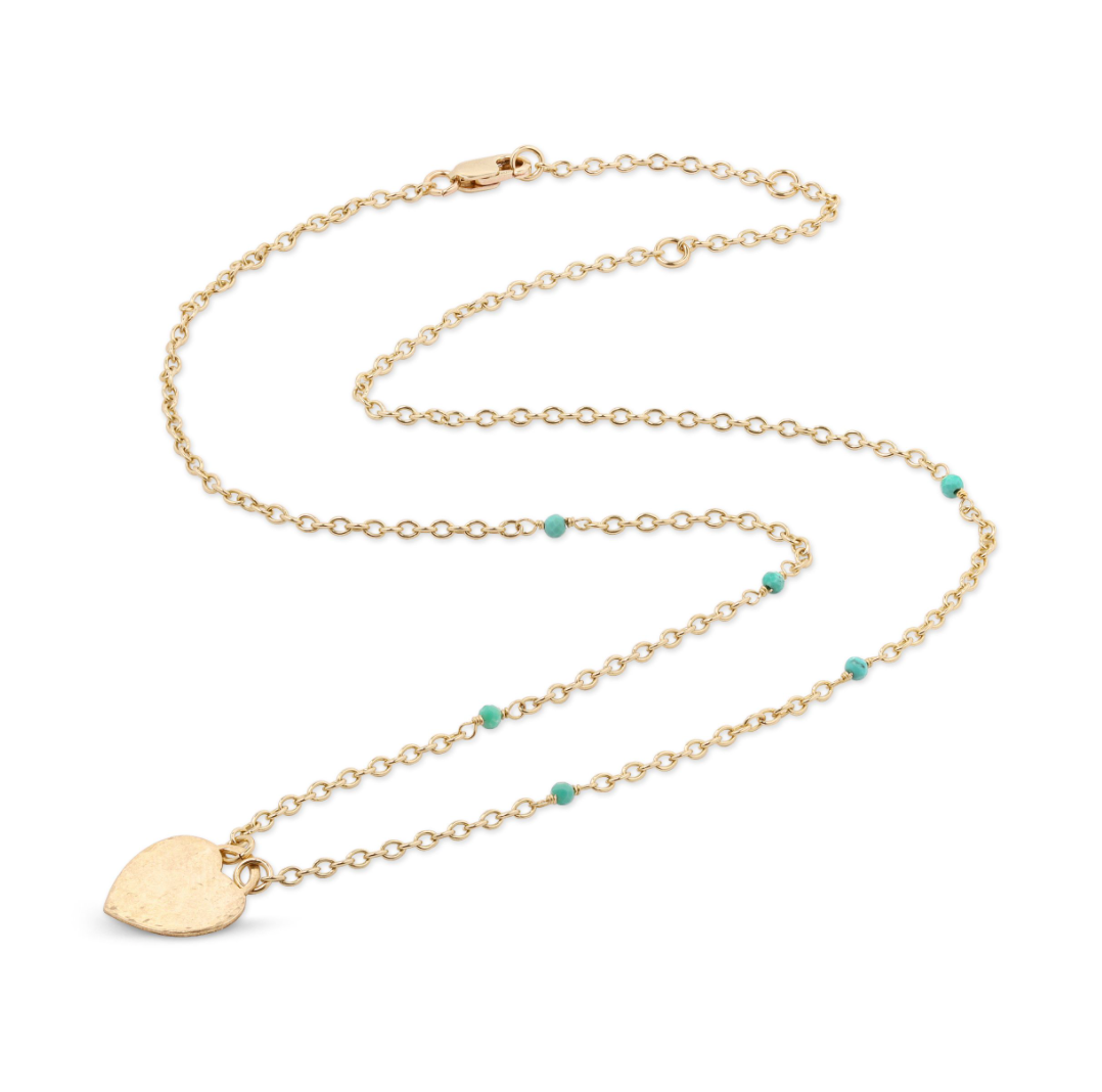 Heather Hawkins - Wholesale Pendant/Charm Necklace - Hammered Padlock Heart Necklace Large - 14K Gold-Filled0