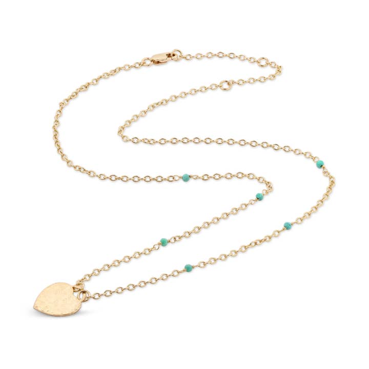 Heather Hawkins - Wholesale Pendant/Charm Necklace - Hammered Padlock Heart Necklace Large - 14K Gold-Filled