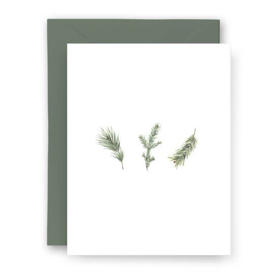 Finch and Flourish Paper Goods - Wholesale Season's Greetings Card - Pine Branch Card