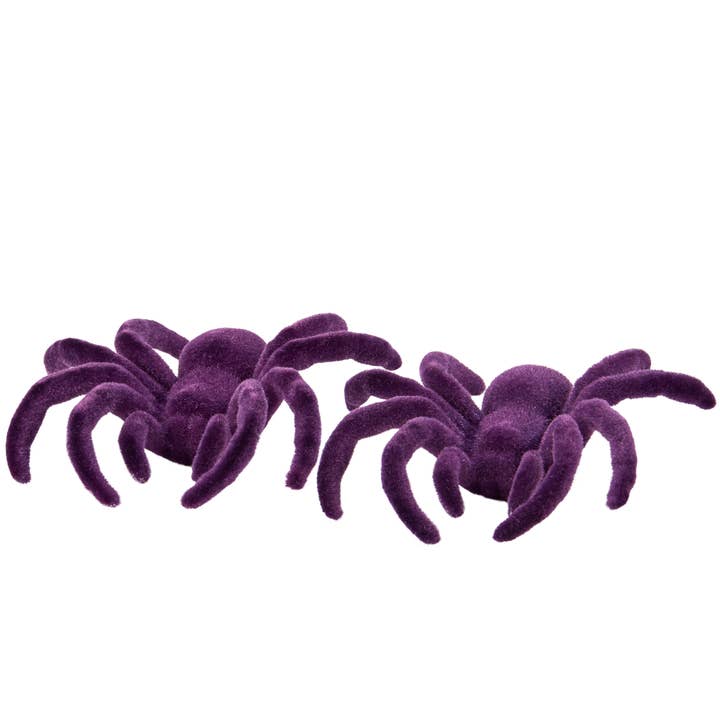Purple Flocked Spider Set for wholesale by Primitives by Kathy
