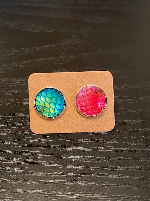 SMA Artistry Creations - Vendita all'ingrosso Orecchini a bottone - Orecchini a bottone con cabochon a sirena da 12 mm0