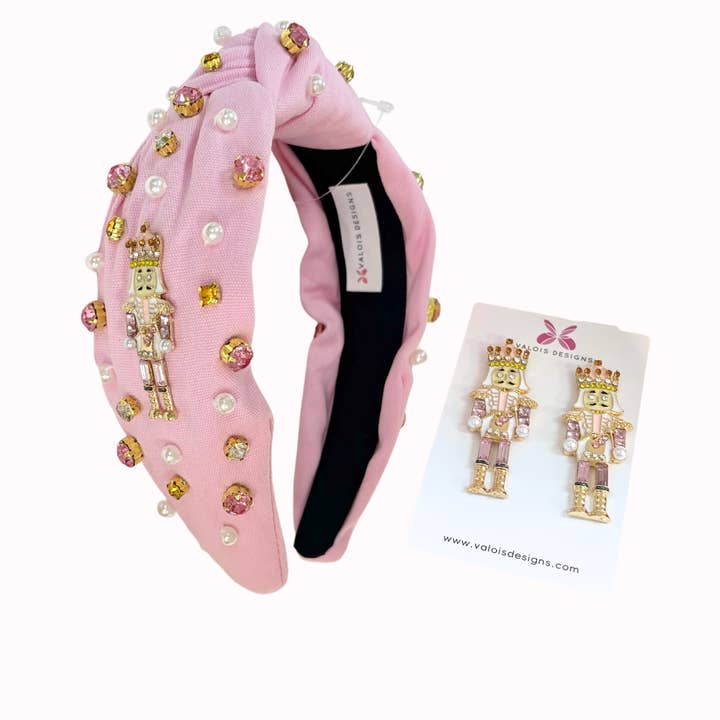 Valois Designs - Wholesale Stud/Post Earrings - Pink Pearl Nutcracker Earrings1