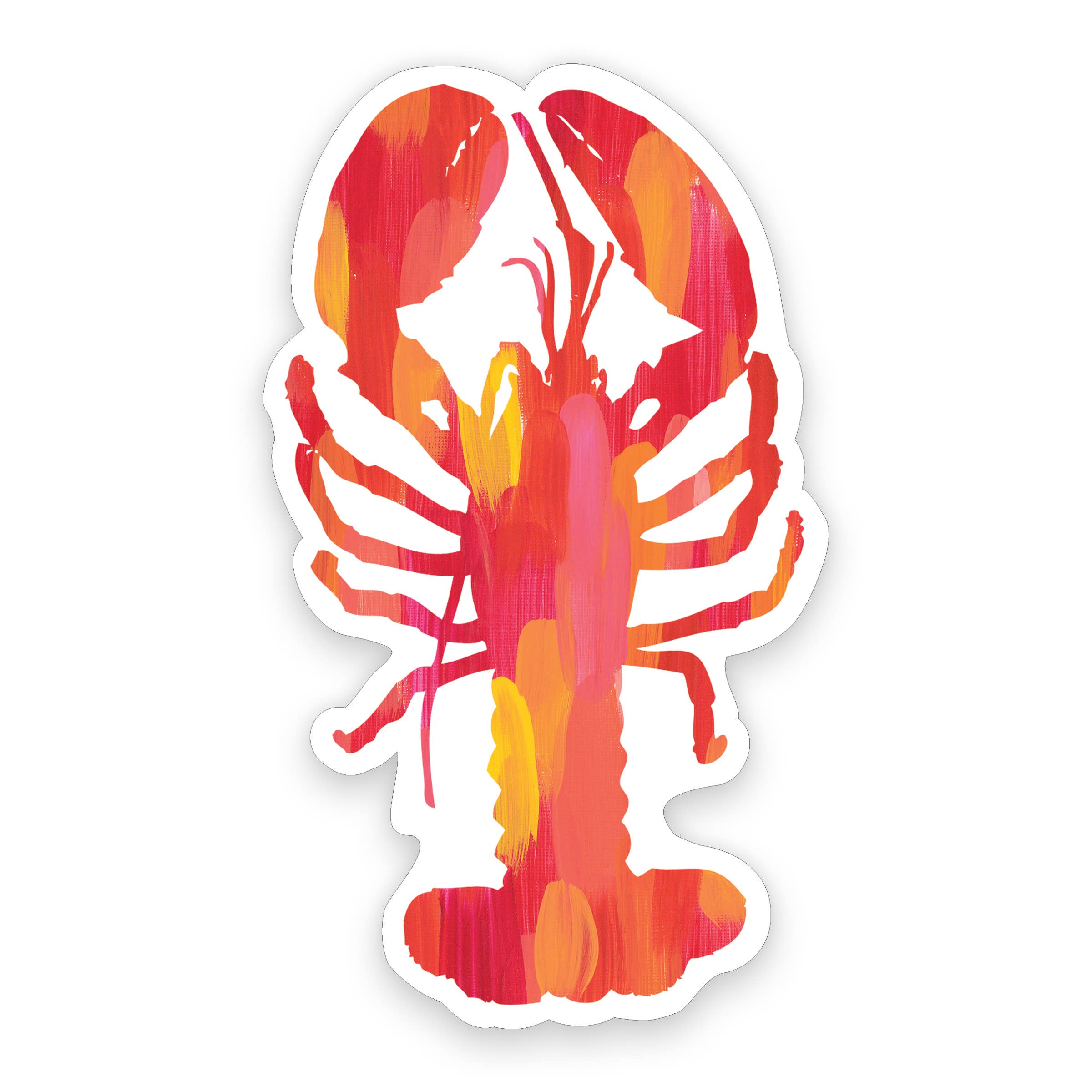 Gert & Co - Wholesale Sticker - Red and Yellow Lobster Sticker, 1.75" x 3" | Maine Sticker2