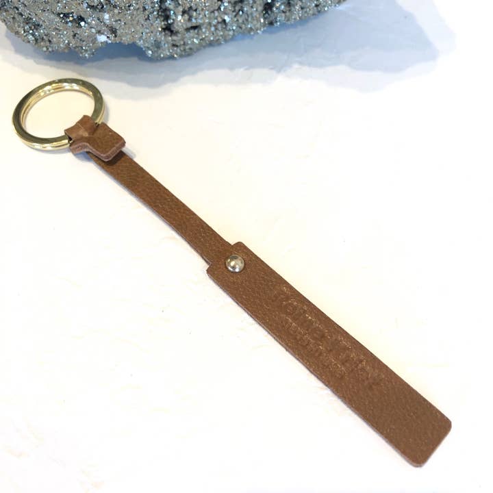Reine Krief Signature Key Chain Caramel/B for wholesale by BijouRocks by Reine Krief
