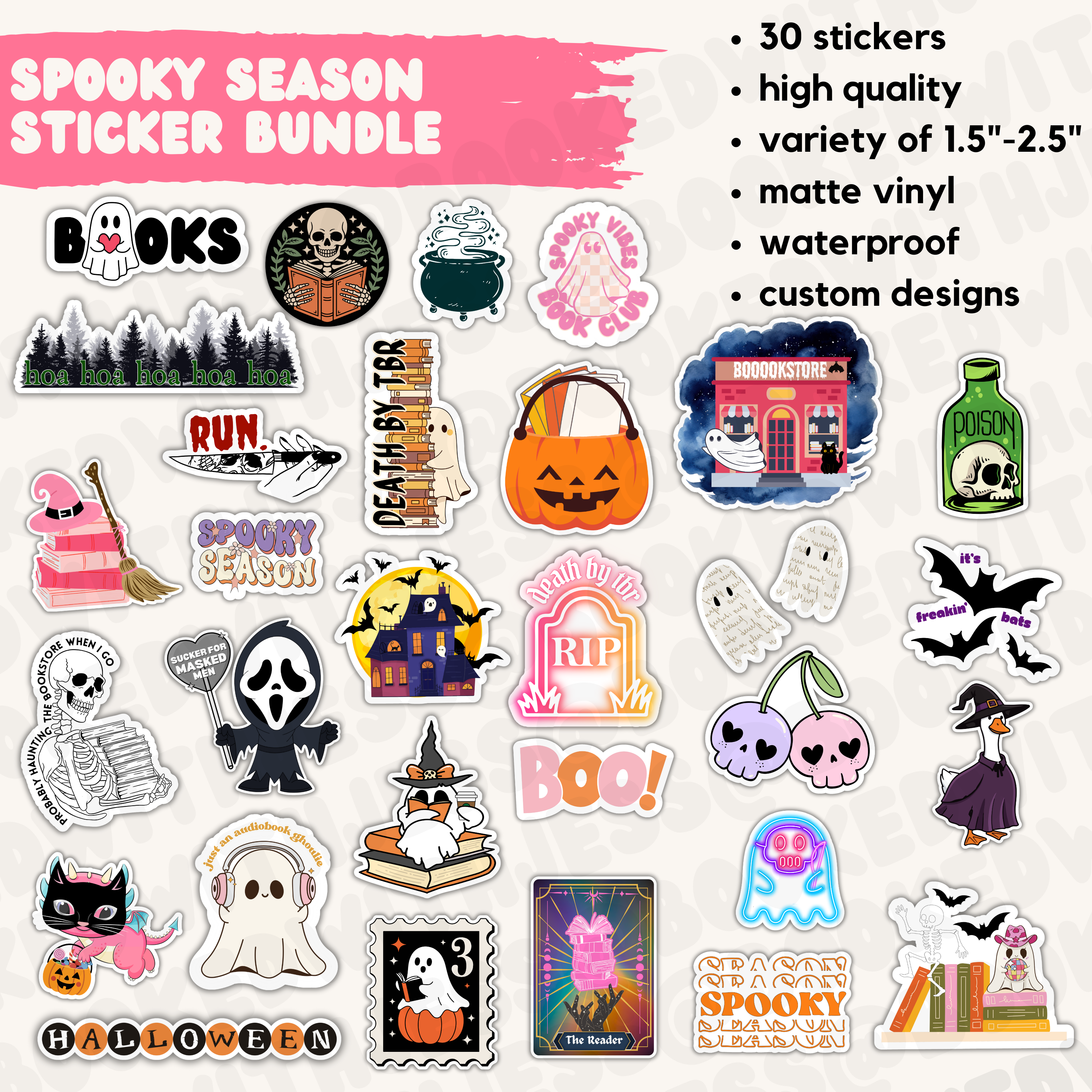 Booked with Jess - Wholesale Sticker - Bookish Sticker Pack10