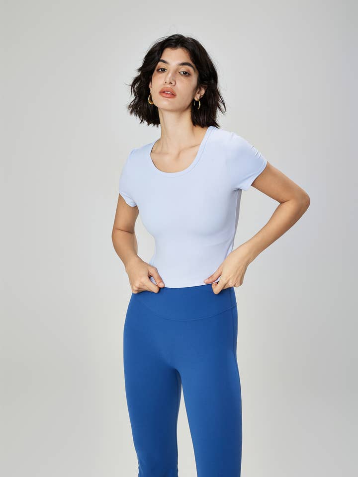 91thelabel - Wholesale Athletic Top - Women's - Stella Lycra® Crew Neck Active Crop Top