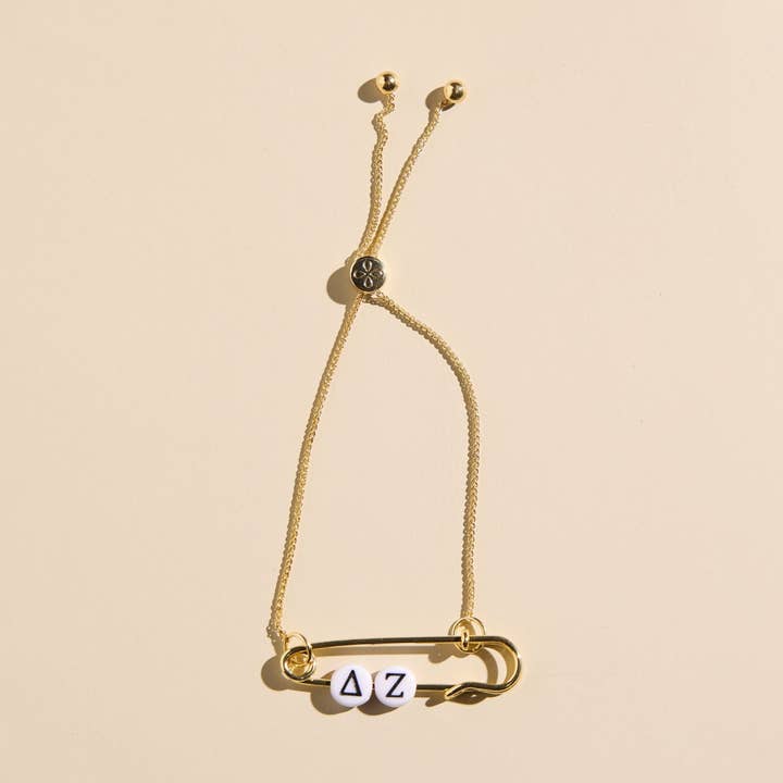 Delta Zeta Sorority Safety Pin Bracelet - Officially Licensed for wholesale by Nickel and Suede