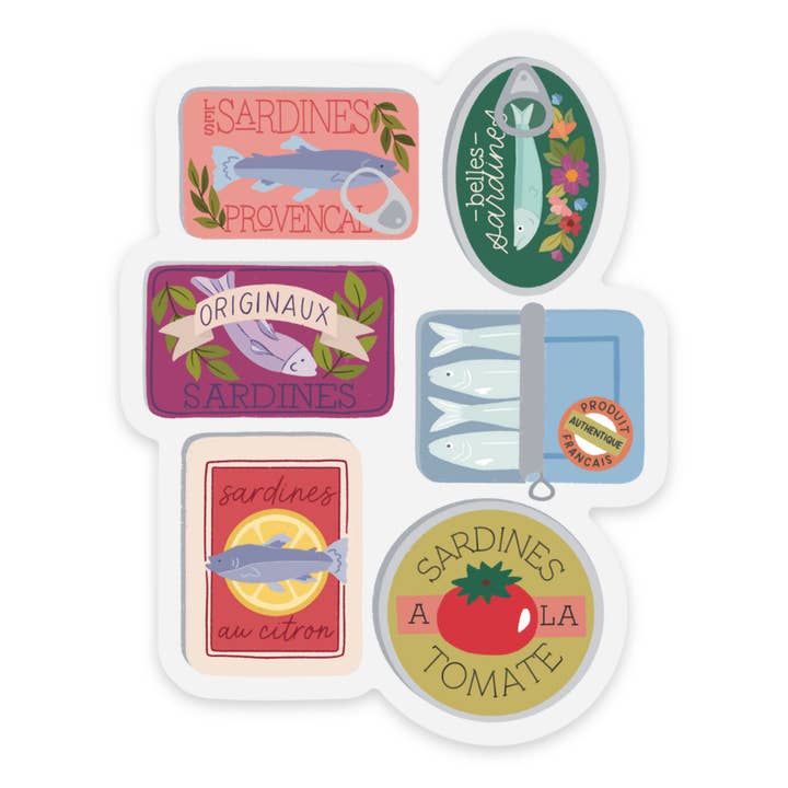 Elyse Breanne Design - Wholesale Sticker - Clear Sardine Tins Sticker 2.3x3in