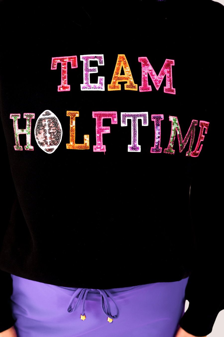 Black Team Halftime Patch Sweatshirt for wholesale on Faire15