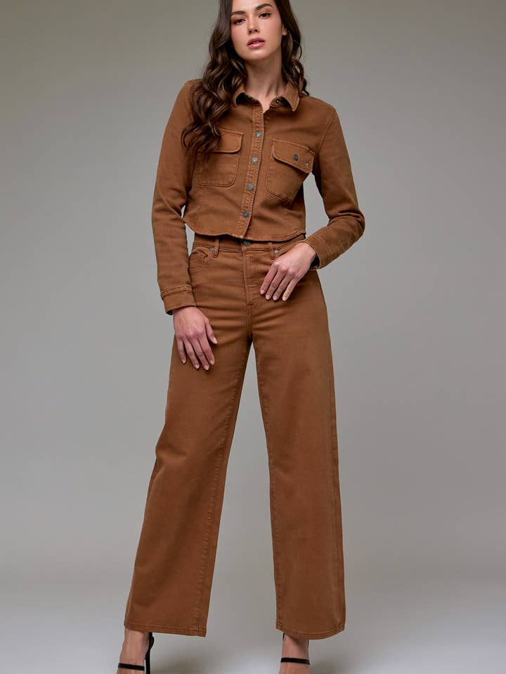 Tawney Wash Stretch High Rise Relaxed Dad Jean for wholesale by Hidden Jeans