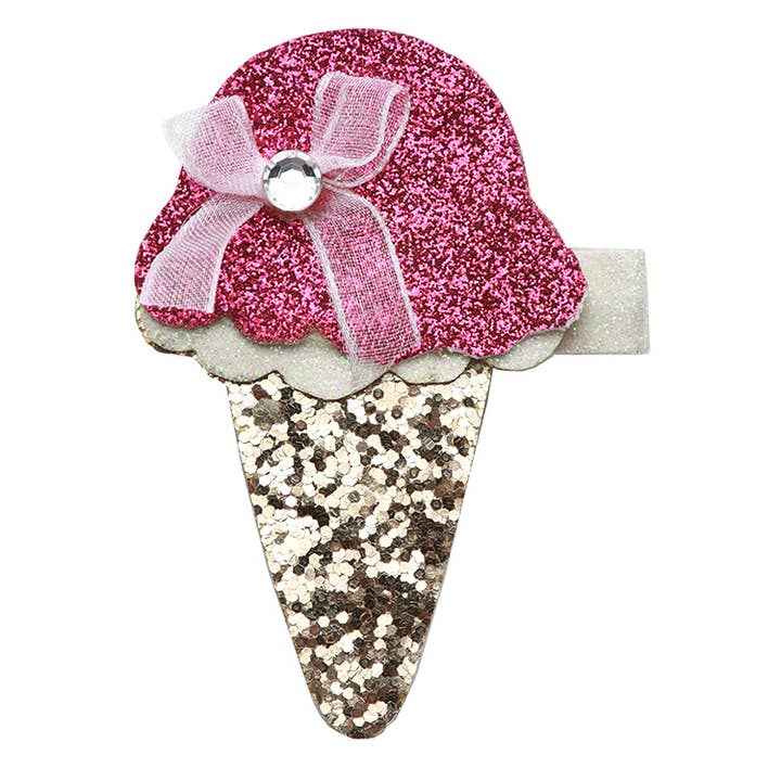 Sparkle Sisters by Couture Clips – Clips para cabelo - Criança por atacado – Glitter Fun Ice Cream Cones grampos de cabelo