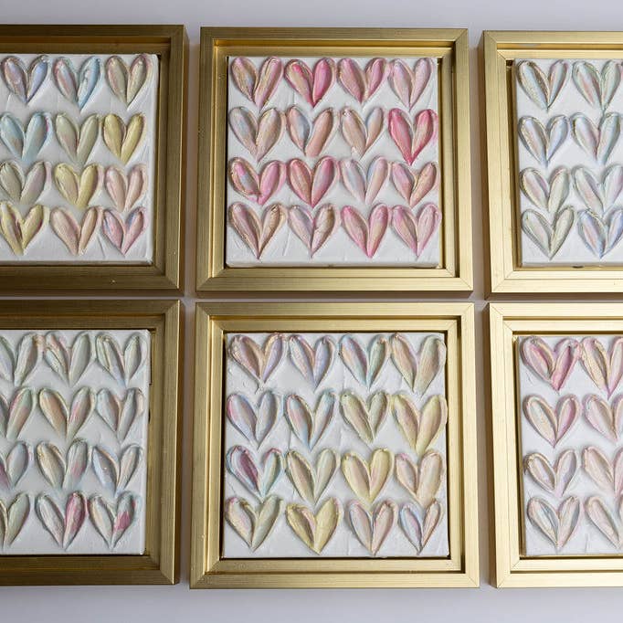 Canvas - 6x6 inch Pastel Heart Painting *Not Framed* for wholesale by HappiesByAMS