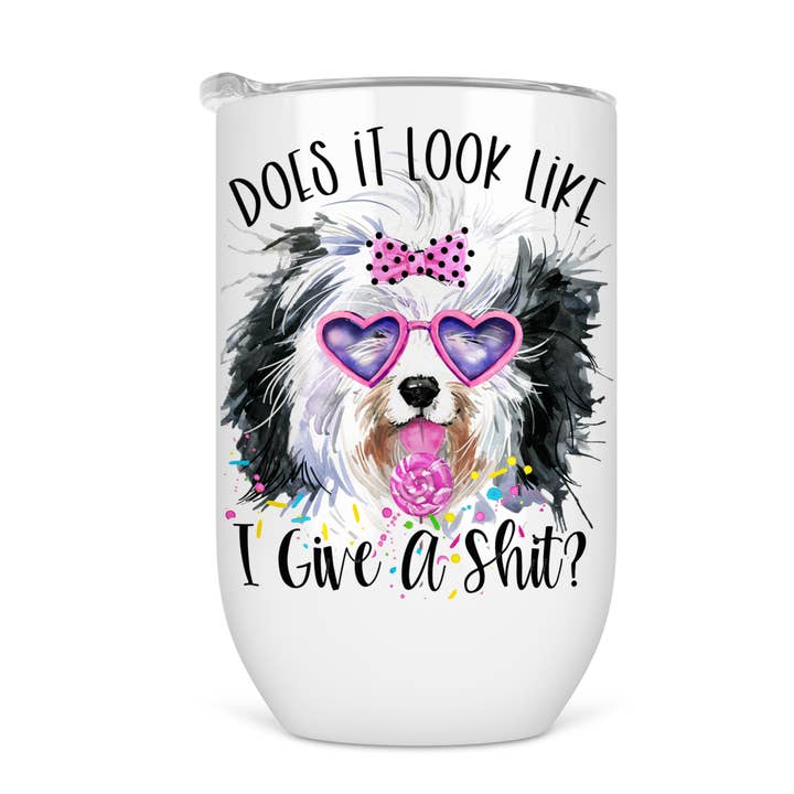 Does It Look Like I Give A Shit Wine Tumbler for wholesale by tcbco