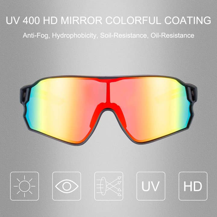 SPARE-SPECS, LLC - Wholesale Sunglasses - Unisex - ROCKBROS Polarized Full Lens Sunglasses Cycling Bicycle Glasses Outdoor Sports Eyewear UV40018