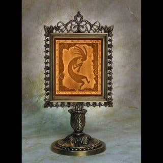 Kokopelli Porcelain Lithophane Victorian Accent Lamp for wholesale by The Porcelain Garden Inc.