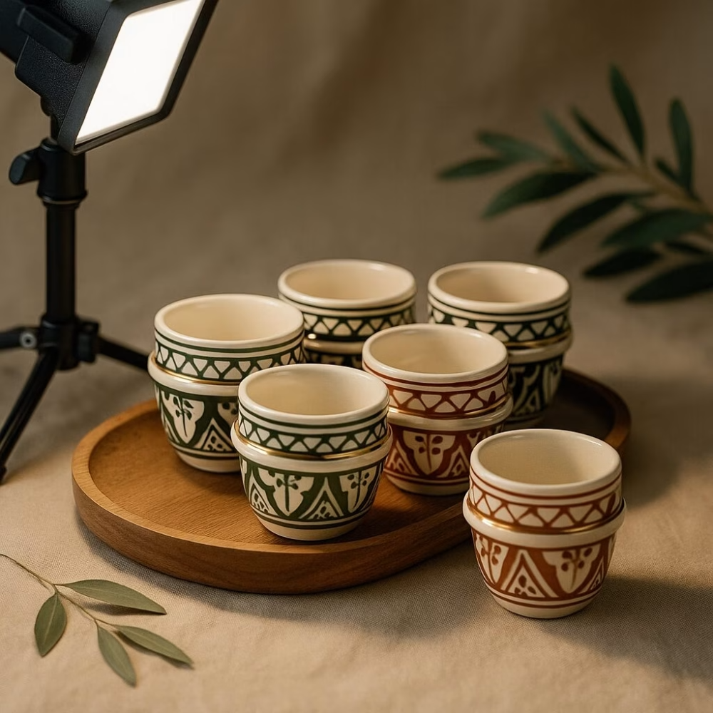 High crafty - Wholesale Coffee/Tea Cup - Hand-Painted Gold-Rim Espresso Cup – Artisan Ceramic – 2 oz 3