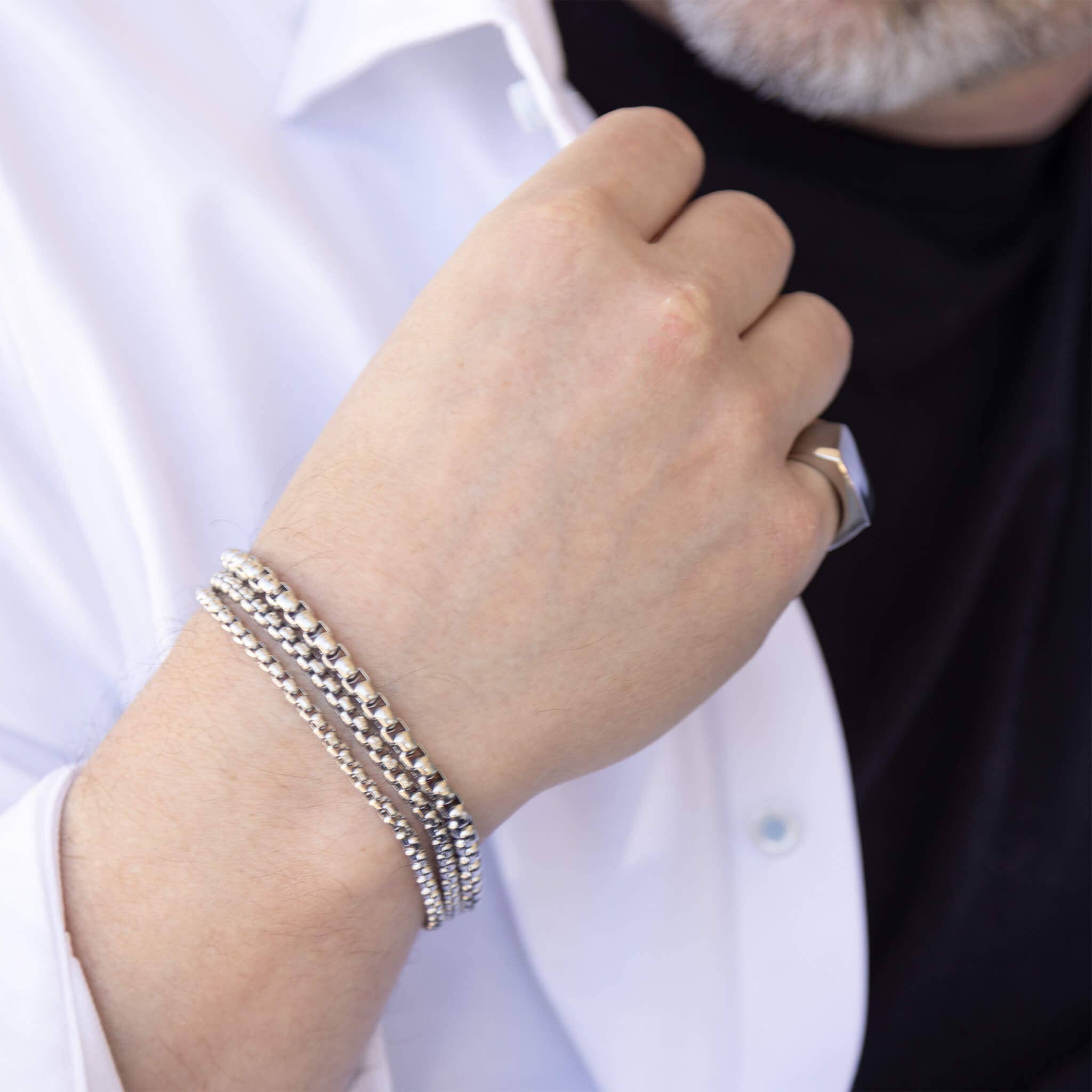 WJW - Wholesale Link & Chain Bracelet - 18K Gold PVD Chain Metal Clasp Men's Bracelet2