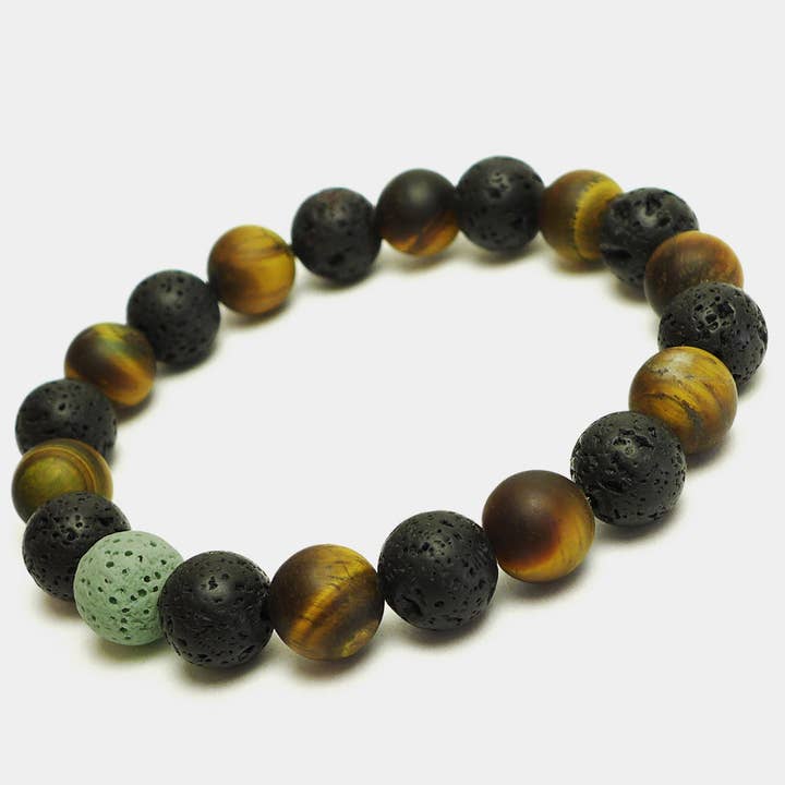 Kraftfuldt herrearmbånd Pearl Power MR22 af tigerøje for engroshandel hos STARBEIT